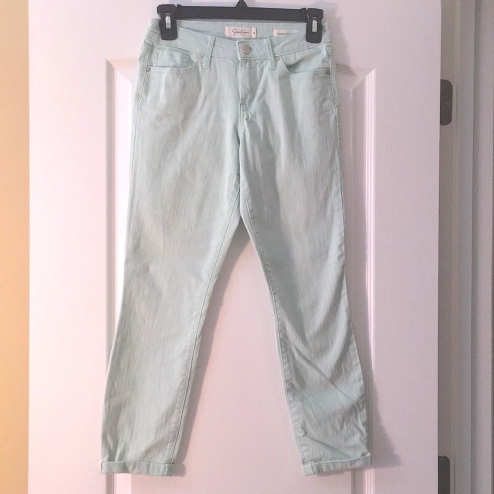 NWOT Jessica Simpson Seafoam Green Cuffed Jeans